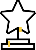 A simple, black zigzag line features two small yellow squares along its path.